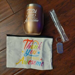 Wine Tumbler, Key chain, Pouch Gift Set